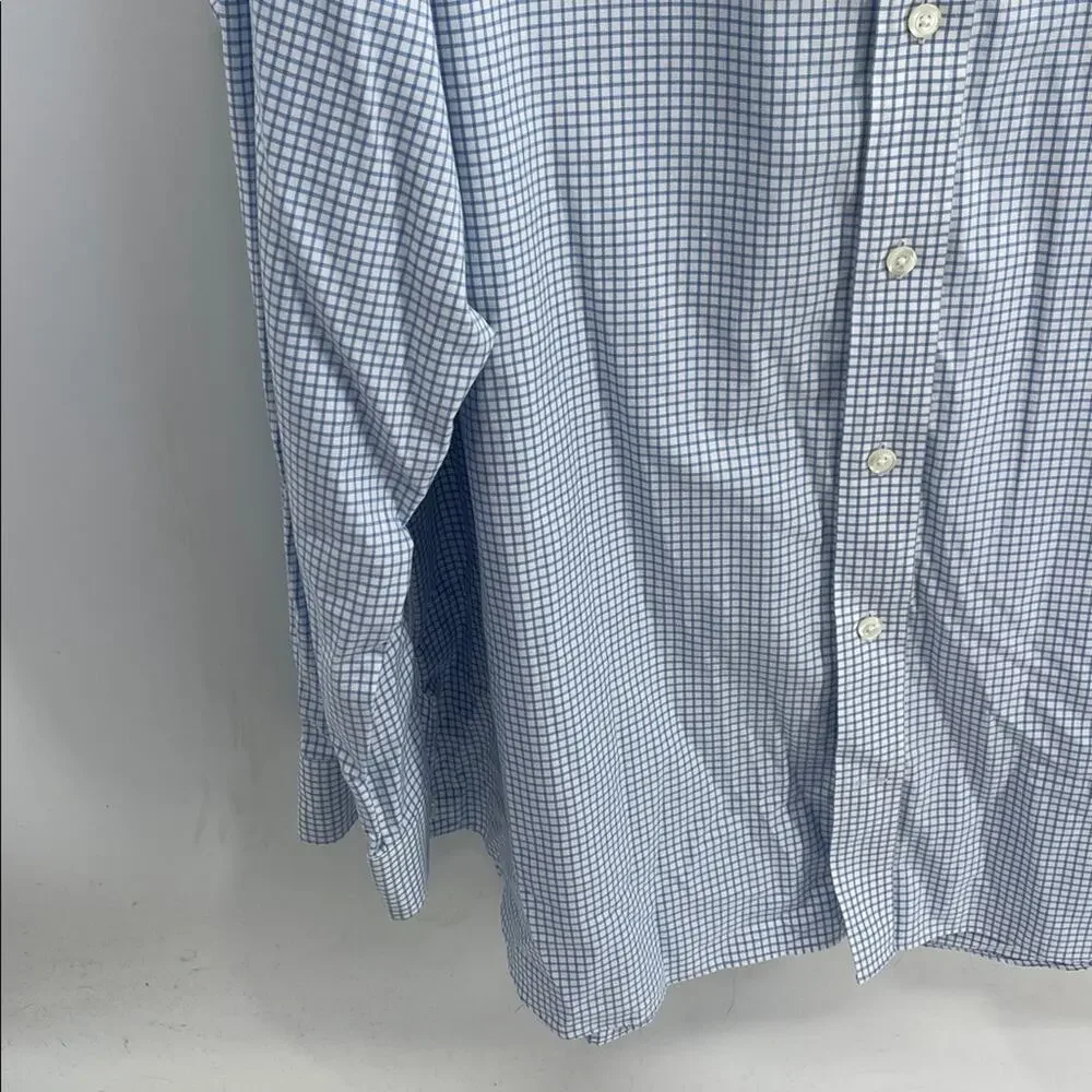 Duluth Trading Co. cotton windowpane plaid long sleeve button up dress shirt